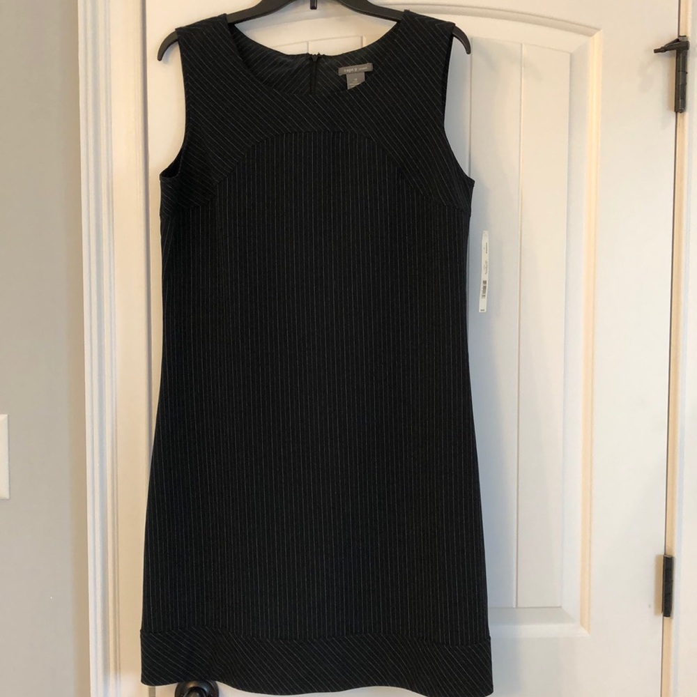 Apt 9 Dress Women's Size 10 Black Pinstriped‎ Sleeveless NWT